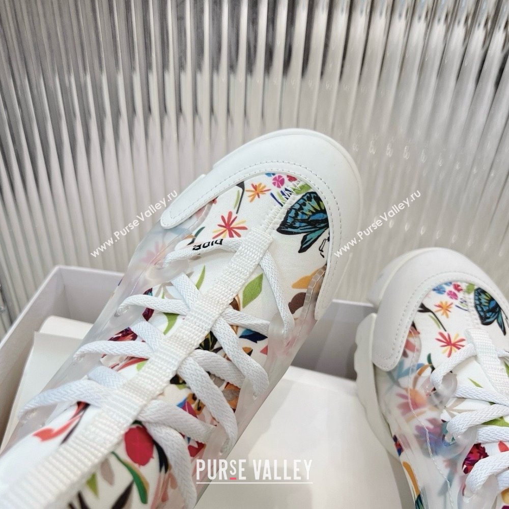 Dior D-Connect Sneaker in Technical Fabric Printed with White Multicolor Toile de Jouy Fantastica Motif 2024 (modeng-240425-10)