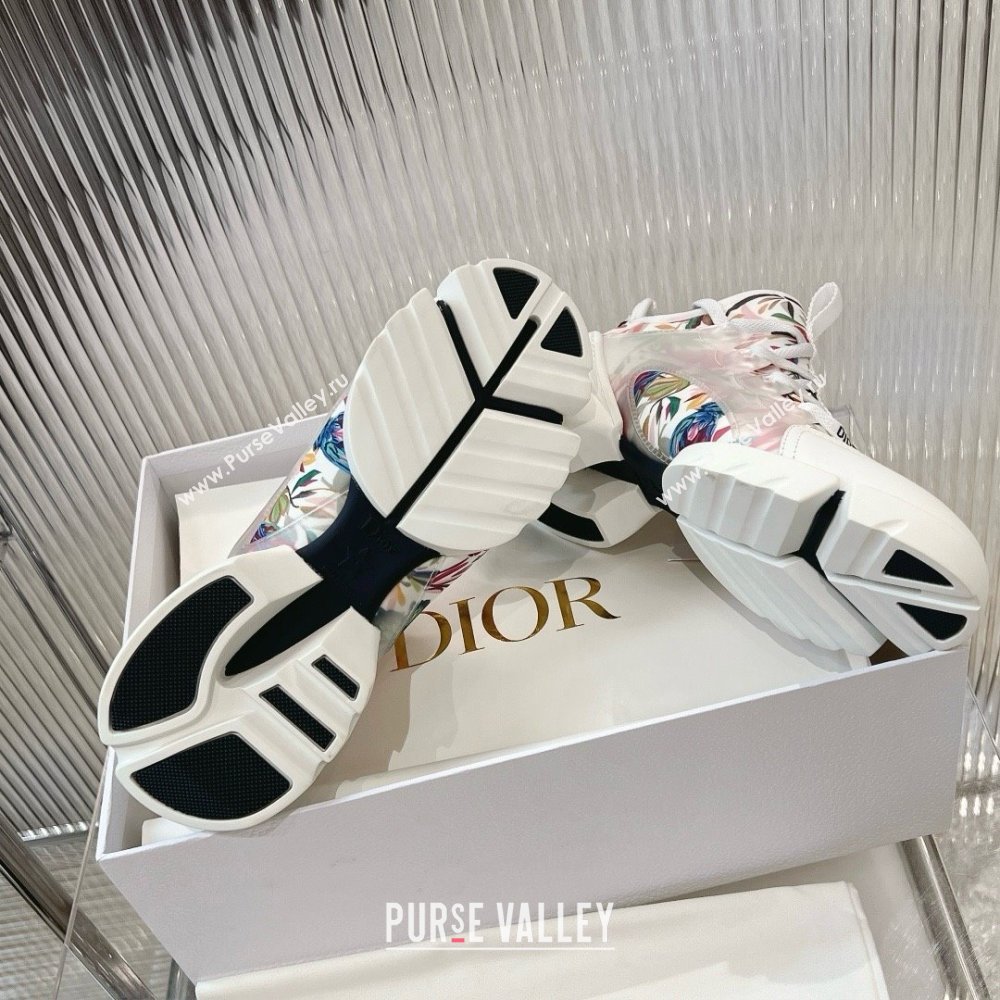 Dior D-Connect Sneaker in Technical Fabric Printed with White Multicolor Toile de Jouy Fantastica Motif 2024 (modeng-240425-10)