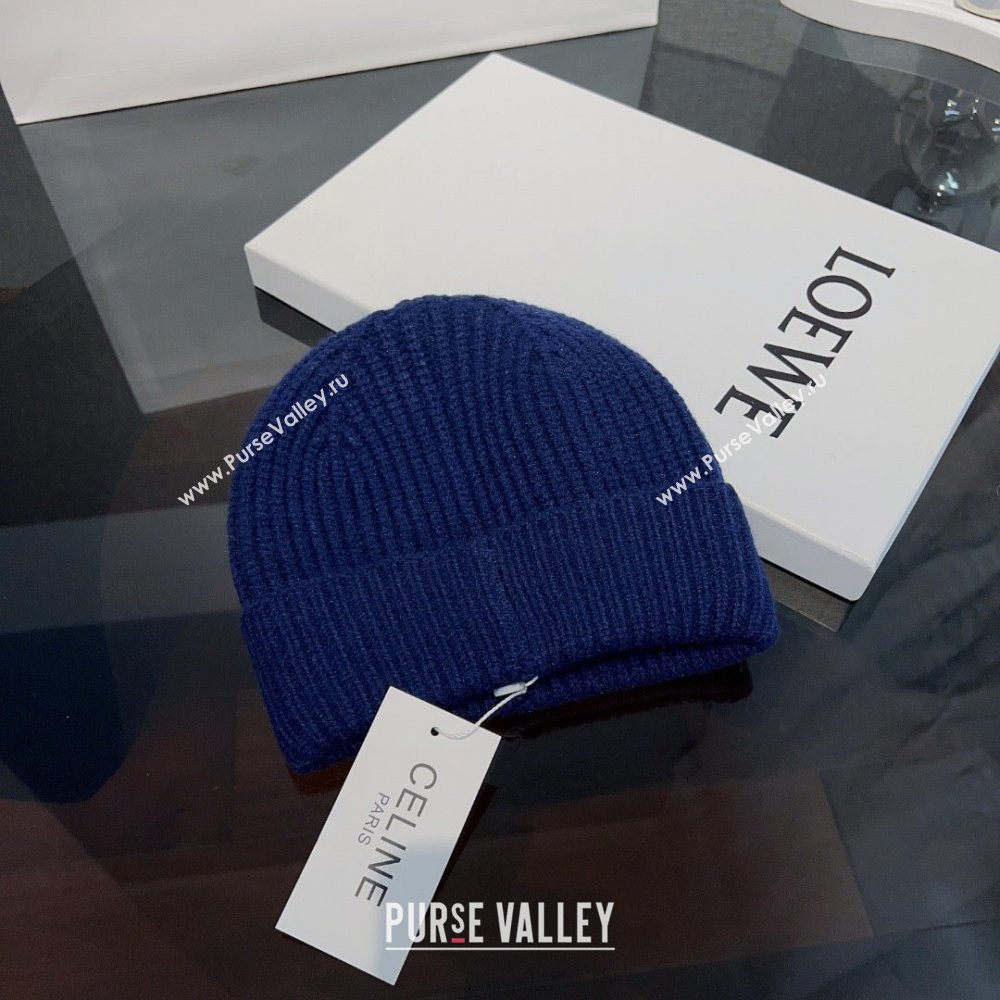 CELINE TRIOMPHE BEANIE IN SEAMLESS CASHMERE Blue 2023 (MAO-231229-04)