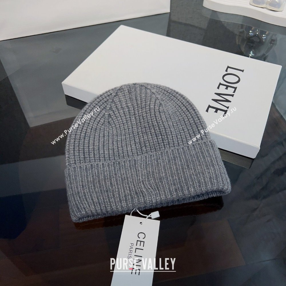 CELINE TRIOMPHE BEANIE IN SEAMLESS CASHMERE gray 2023 (MAO-231229-03)
