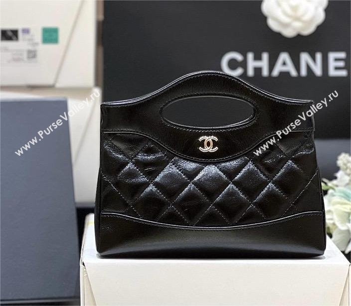 Chanel 31 NANO Shopping Bag in WAX LAMBSKIN AP3656 BLACK 2024(ORIGINAL QUALITY) (xxg-240402-14)