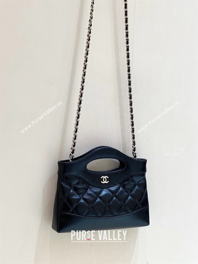 Chanel 31 NANO Shopping Bag in WAX LAMBSKIN AP3656 BLACK 2024(ORIGINAL QUALITY) (xxg-240402-14)