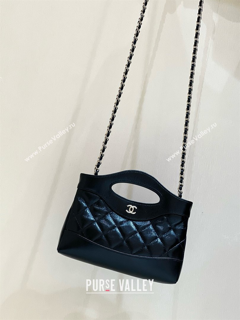 Chanel 31 NANO Shopping Bag in WAX LAMBSKIN AP3656 BLACK 2024(ORIGINAL QUALITY) (xxg-240402-14)