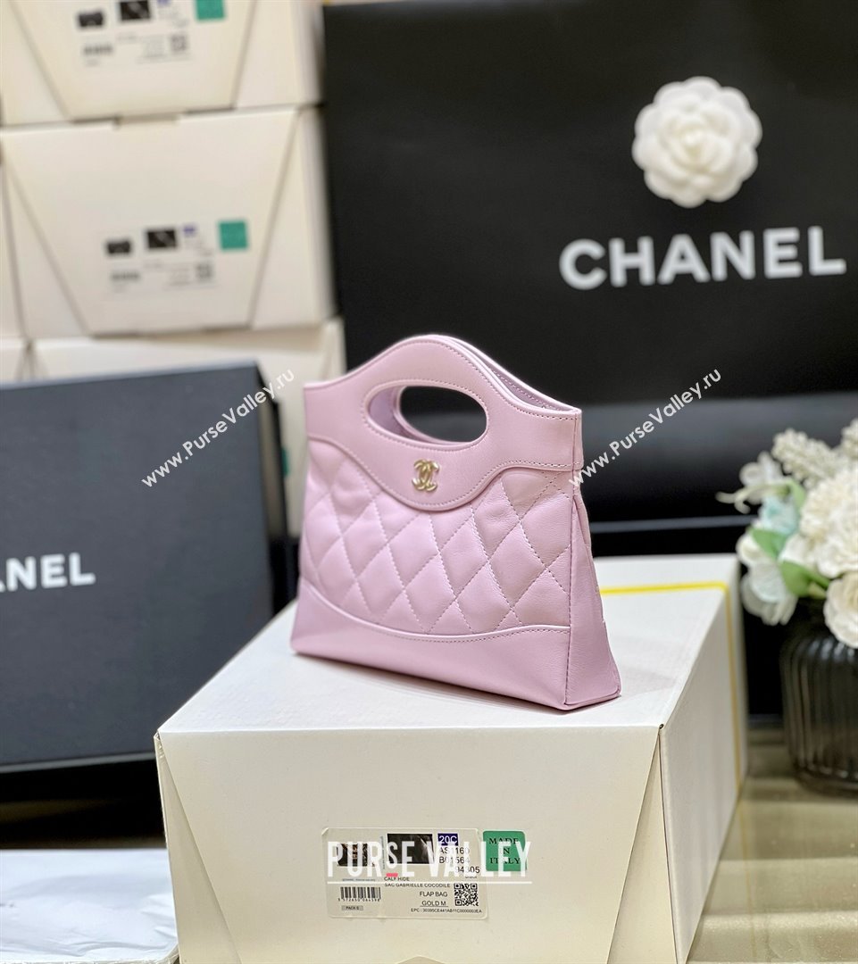 Chanel 31 NANO Shopping Bag in WAX LAMBSKIN AP3656 PINK 2024(ORIGINAL QUALITY) (SHUNYANG-240402-01)