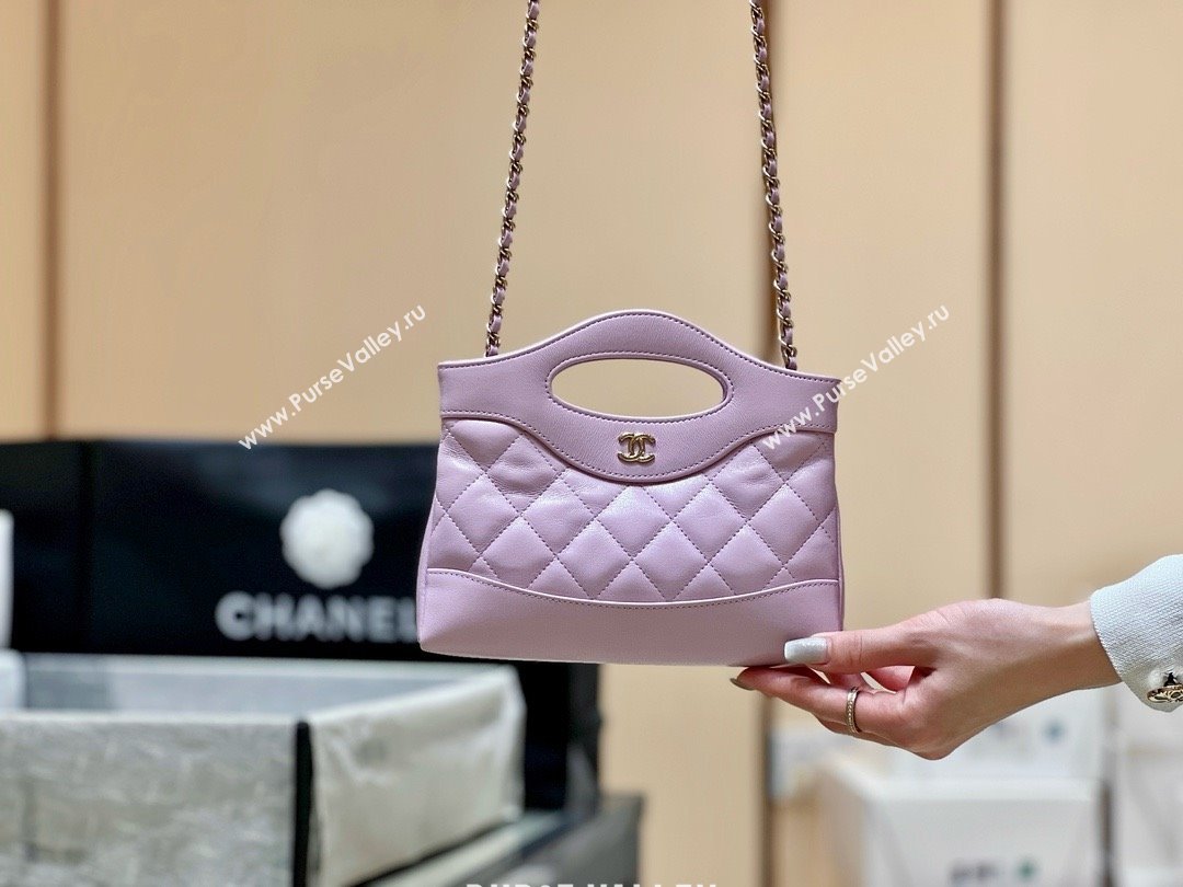 Chanel 31 NANO Shopping Bag in WAX LAMBSKIN AP3656 PINK 2024(ORIGINAL QUALITY) (SHUNYANG-240402-01)