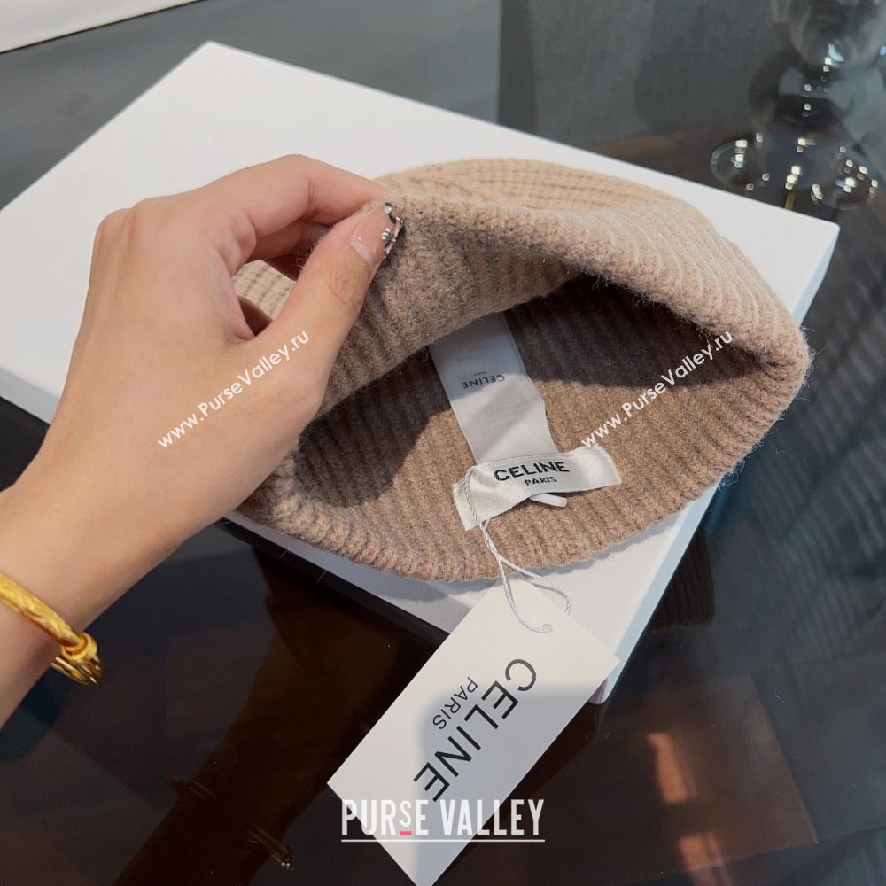 CELINE TRIOMPHE BEANIE IN SEAMLESS CASHMERE sand 2023 (MAO-231229-02)