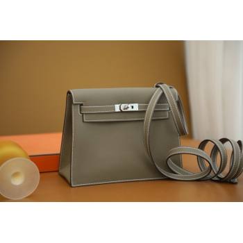 Hermes Evercolor Kelly Danse Shoulder bag ETOUPE with Gold/SILVER Hardware (full handmade) (AYAN-240402-01)