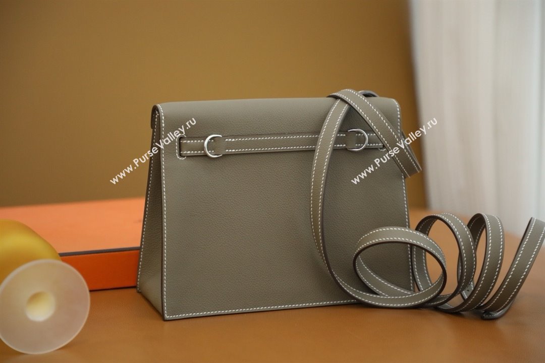 Hermes Evercolor Kelly Danse Shoulder bag ETOUPE with Gold/SILVER Hardware (full handmade) (AYAN-240402-01)