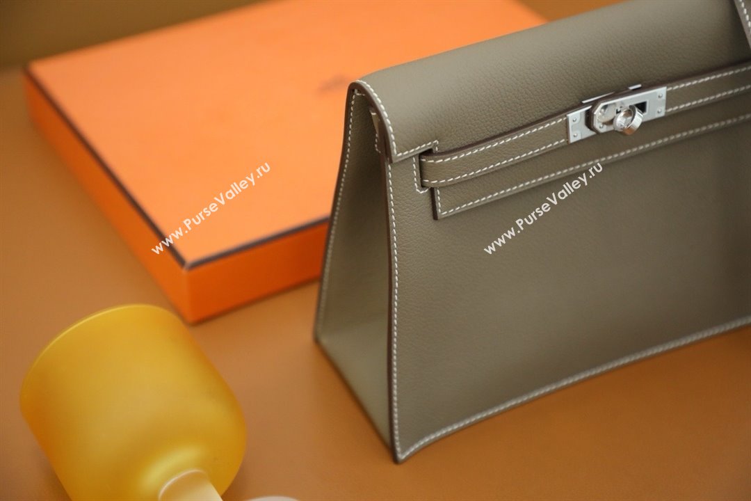 Hermes Evercolor Kelly Danse Shoulder bag ETOUPE with Gold/SILVER Hardware (full handmade) (AYAN-240402-01)