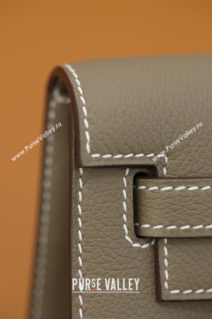 Hermes Evercolor Kelly Danse Shoulder bag ETOUPE with Gold/SILVER Hardware (full handmade) (AYAN-240402-01)