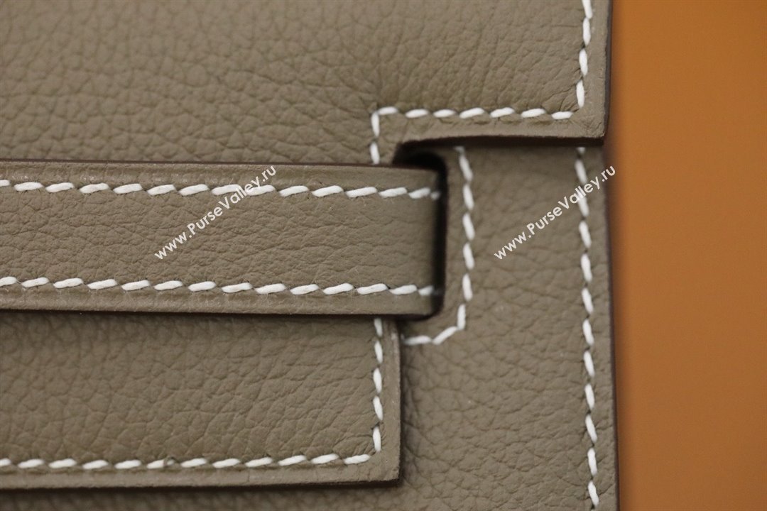 Hermes Evercolor Kelly Danse Shoulder bag ETOUPE with Gold/SILVER Hardware (full handmade) (AYAN-240402-01)