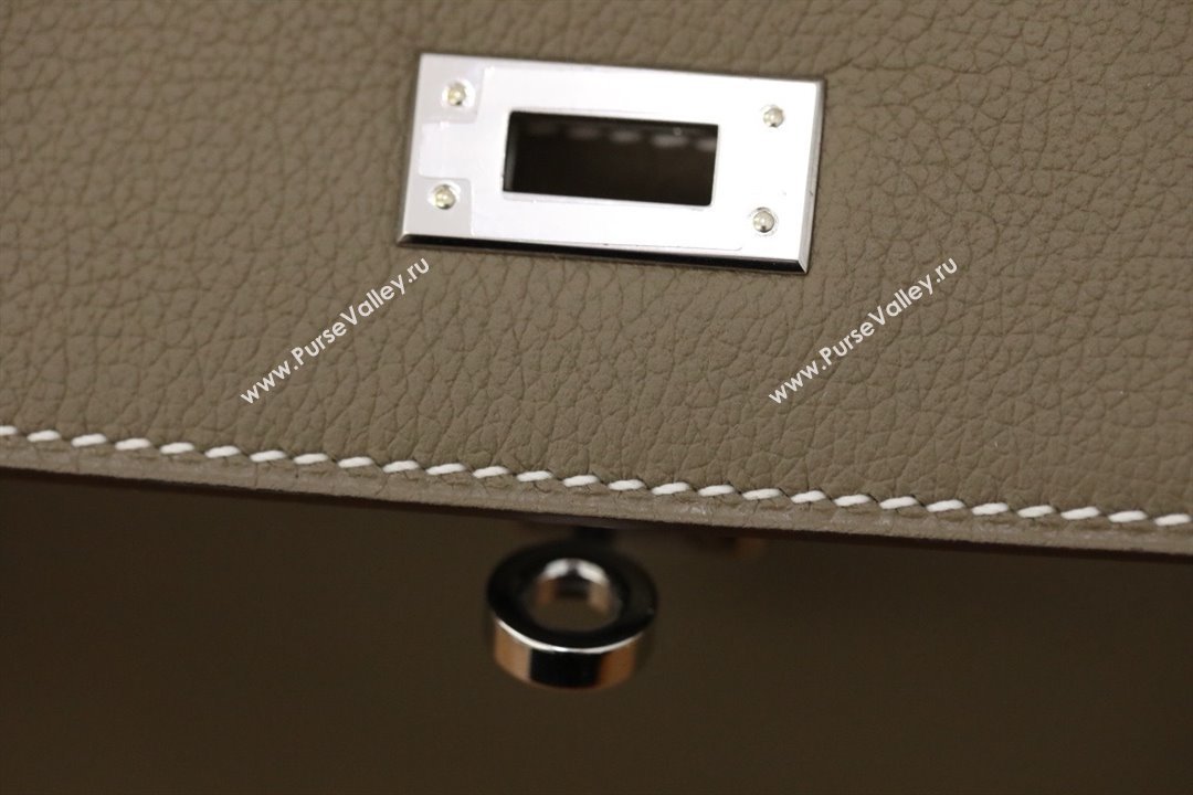 Hermes Evercolor Kelly Danse Shoulder bag ETOUPE with Gold/SILVER Hardware (full handmade) (AYAN-240402-01)