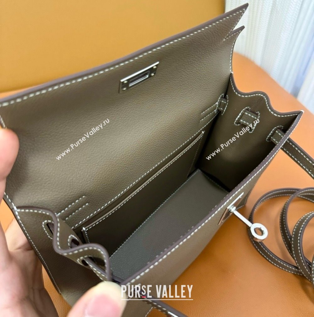 Hermes Evercolor Kelly Danse Shoulder bag ETOUPE with Gold/SILVER Hardware (full handmade) (AYAN-240402-01)