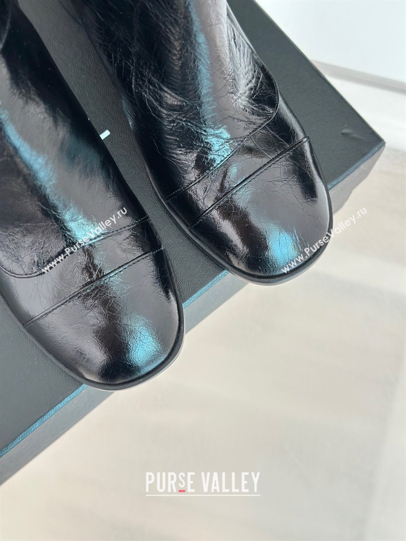 CHANEL heel 8cm black knit boots 2023 (clf-231016-06)