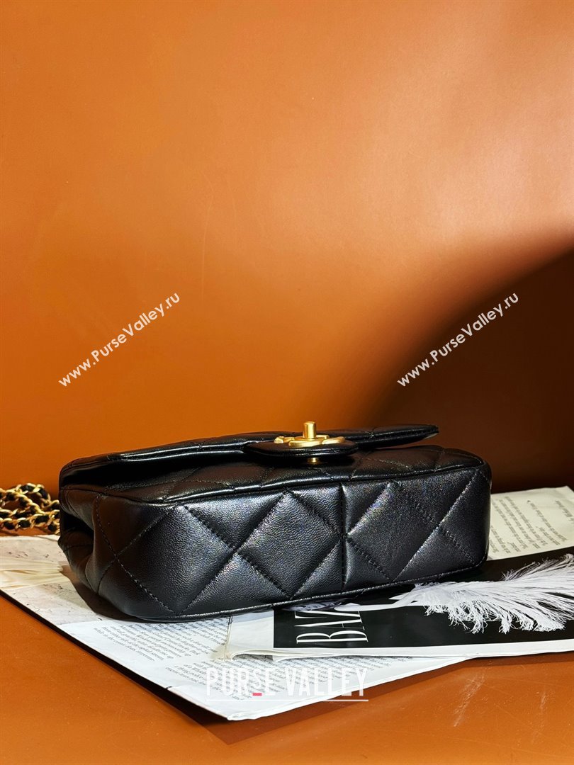 chanel Pearly Lambskin, Imitation Pearls Gold-Tone Metal Small Flap Bag AS4861 black 2024 (JIYUAN-240403-01)