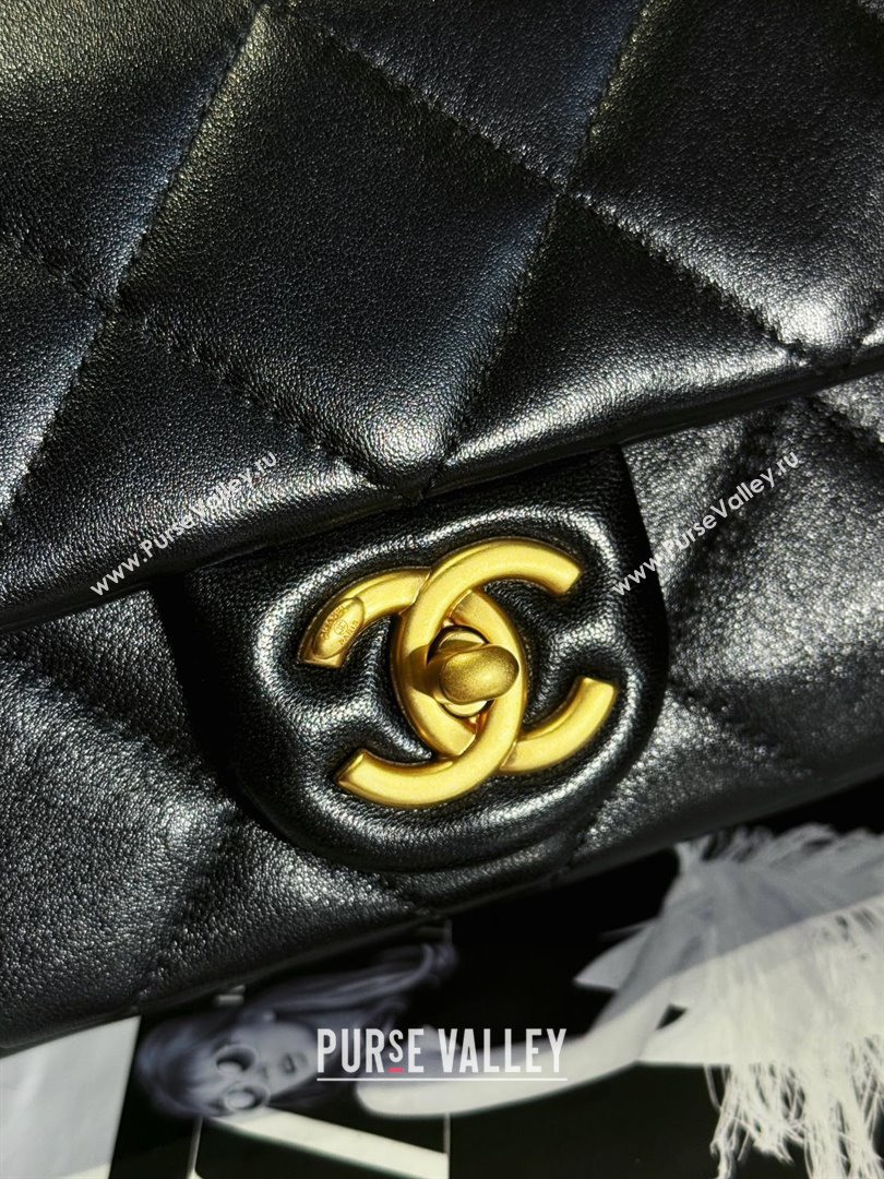 chanel Pearly Lambskin, Imitation Pearls Gold-Tone Metal Small Flap Bag AS4861 black 2024 (JIYUAN-240403-01)