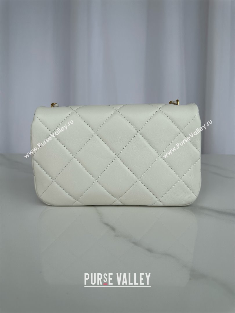 chanel Pearly Lambskin, Imitation Pearls Gold-Tone Metal Small Flap Bag AS4861 white 2024 (JIYUAN-240403-04)