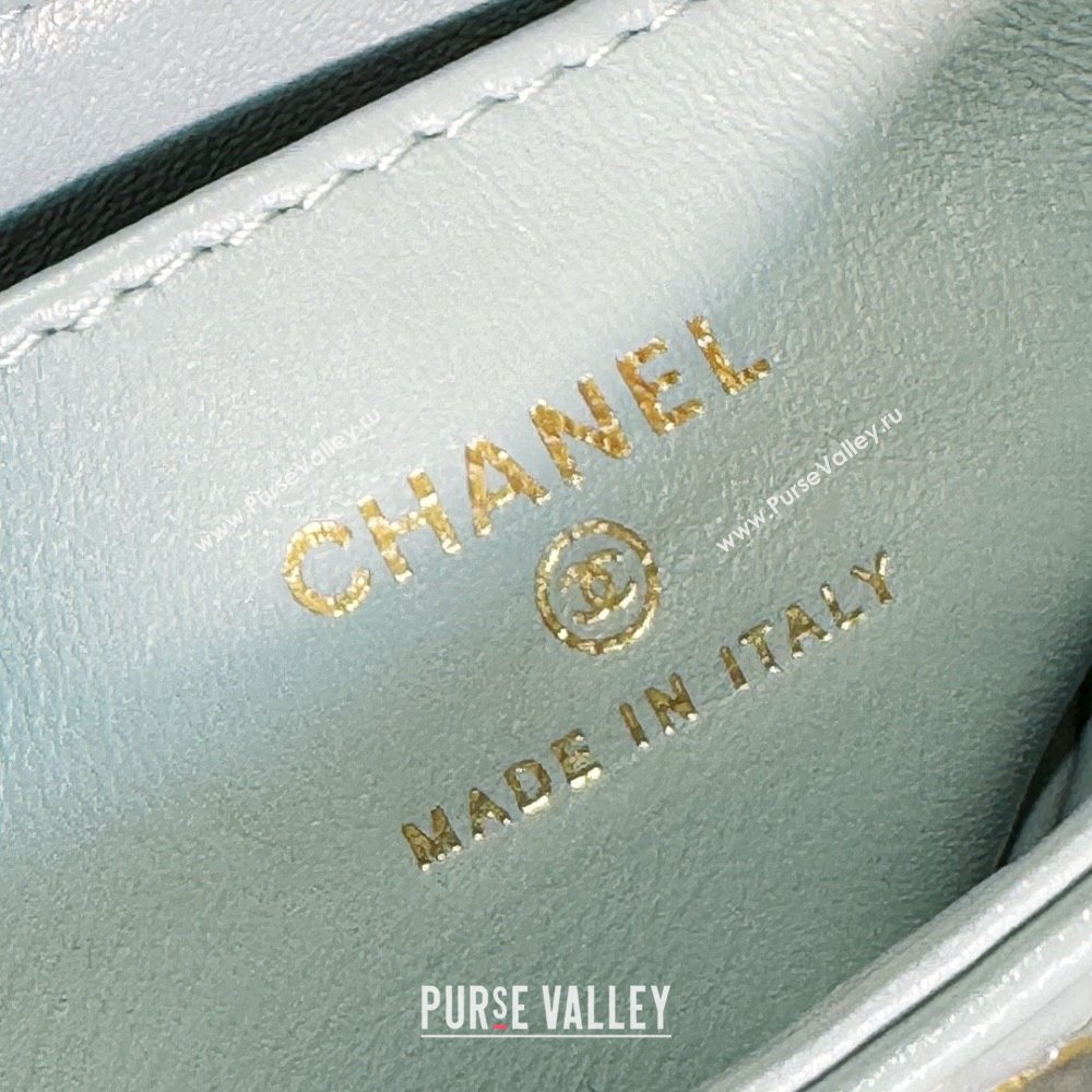 Chanel Shiny Crumpled Calfskin Gold-Tone Metal Mini Shopping Bag AS4416 sky blue 2024 (JIYUAN-240403-12)