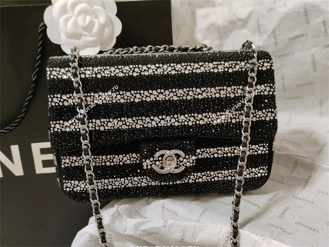 chanel Strass, Silver-Tone Metal Metal Evening Bag Black Silver AS4297 2024 (JIYUAN-240403-14)