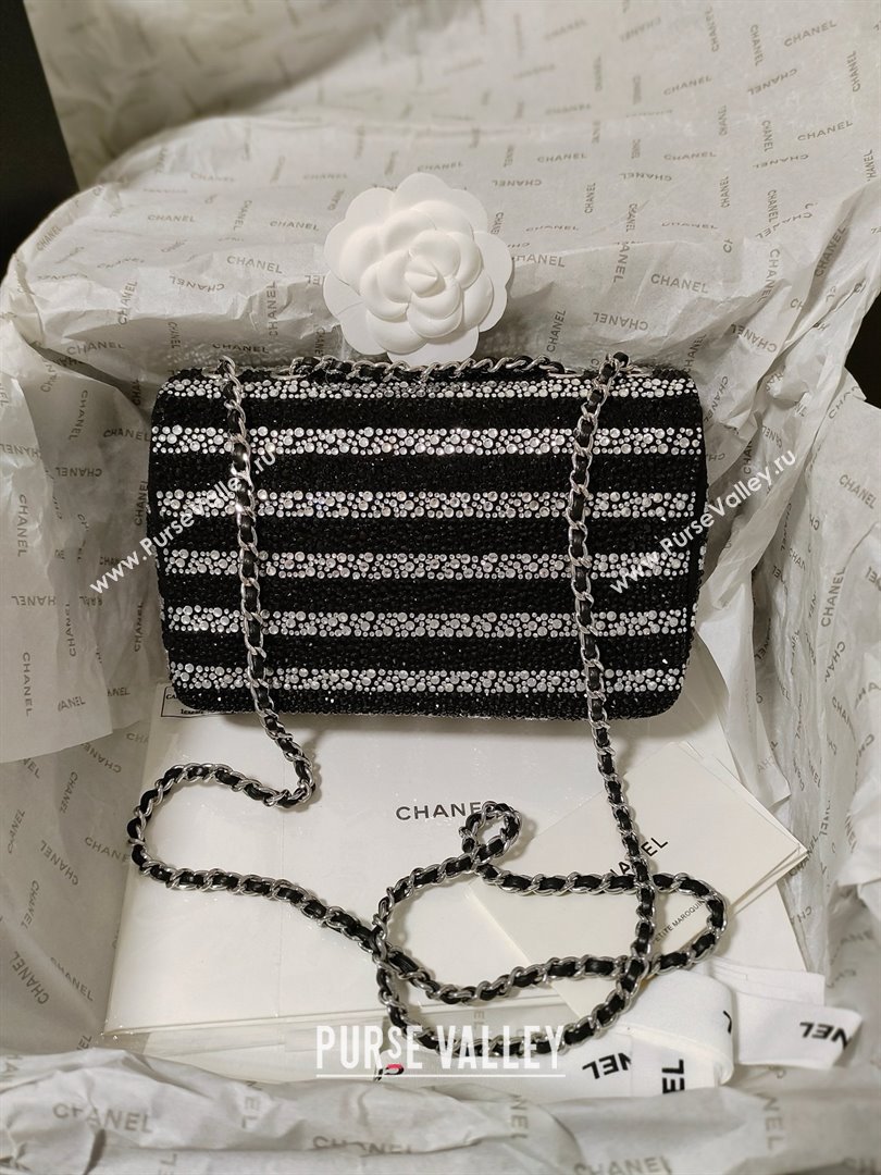 chanel Strass, Silver-Tone Metal Metal Evening Bag Black Silver AS4297 2024 (JIYUAN-240403-14)