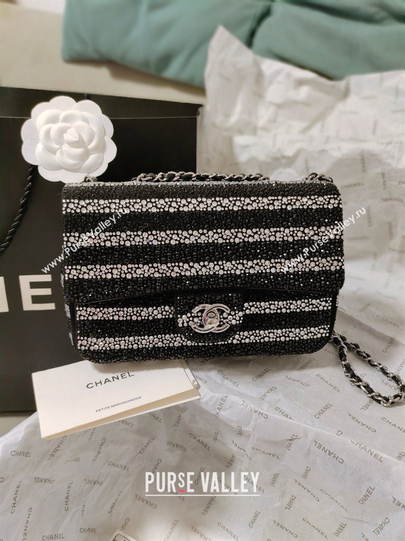 chanel Strass, Silver-Tone Metal Metal Evening Bag Black Silver AS4297 2024 (JIYUAN-240403-14)