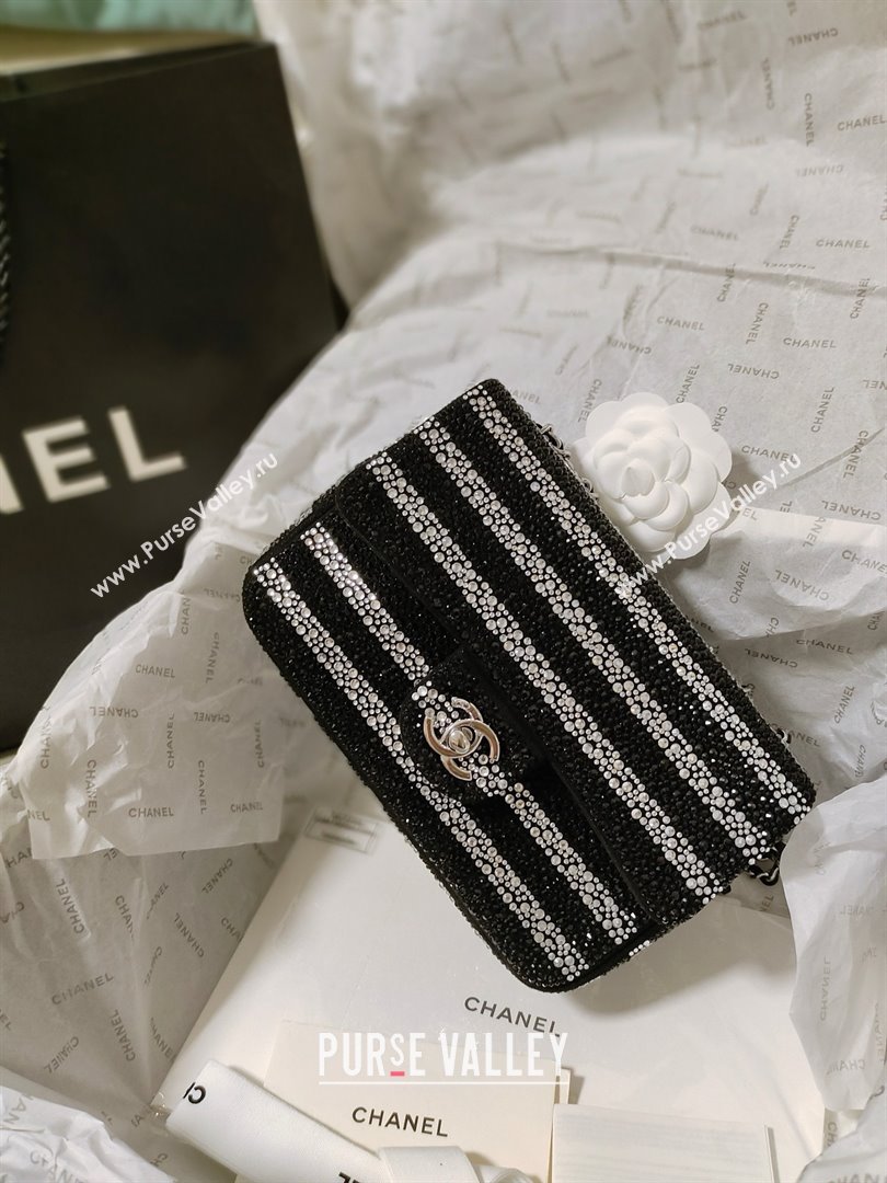 chanel Strass, Silver-Tone Metal Metal Evening Bag Black Silver AS4297 2024 (JIYUAN-240403-14)