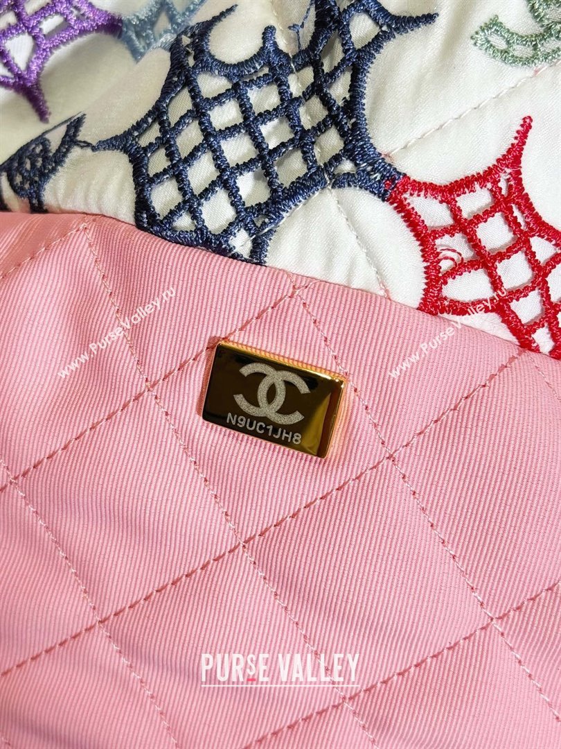 Chanel Multicolour Lace Patchwork Gold-Tone Metal 22 Small Handbag AS3260 2024 (JIYUAN-240403-10)