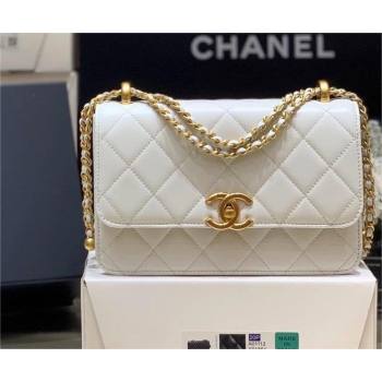 Chanel Calfskin Mini Flap Bag AP2615/AP2649 WHITE 2021 (SHUNYANG-240102-03)