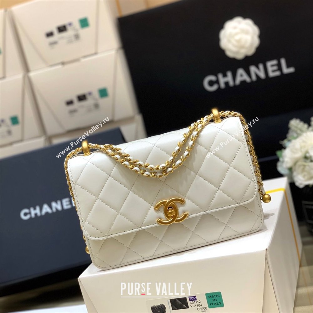Chanel Calfskin Mini Flap Bag AP2615/AP2649 WHITE 2021 (SHUNYANG-240102-03)