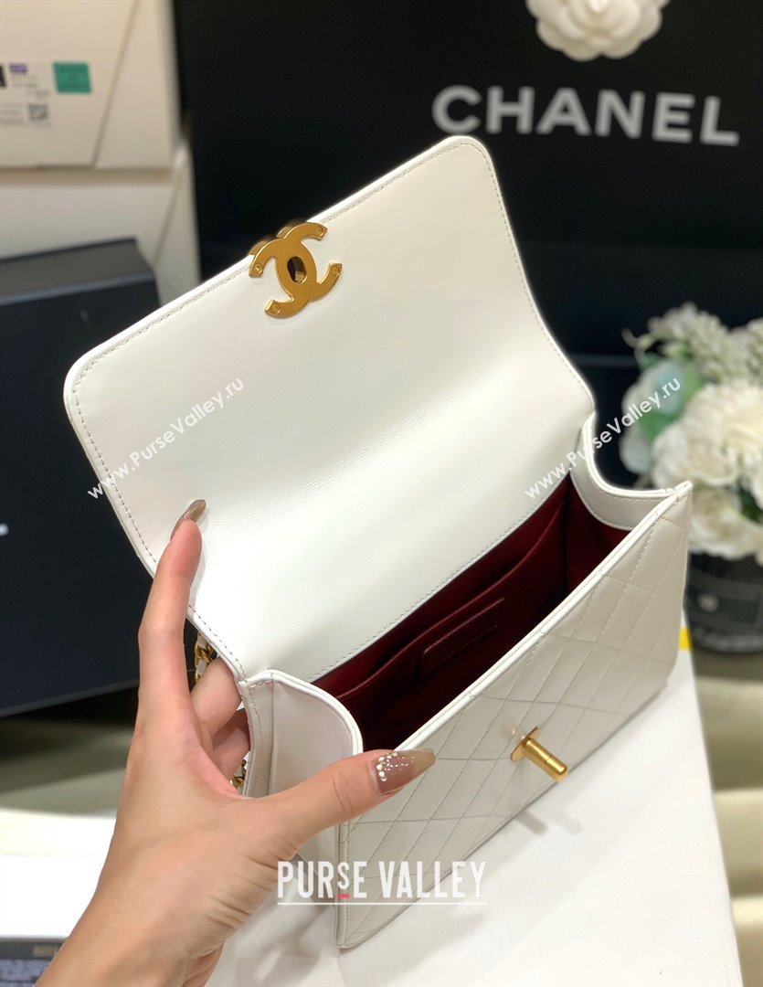 Chanel Calfskin Mini Flap Bag AP2615/AP2649 WHITE 2021 (SHUNYANG-240102-03)