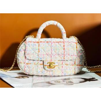 chanel Tweed Gold-Tone Metal Multicolor Small Bag with Top Handle AS4573 2024 (jiyuan-240103-04)