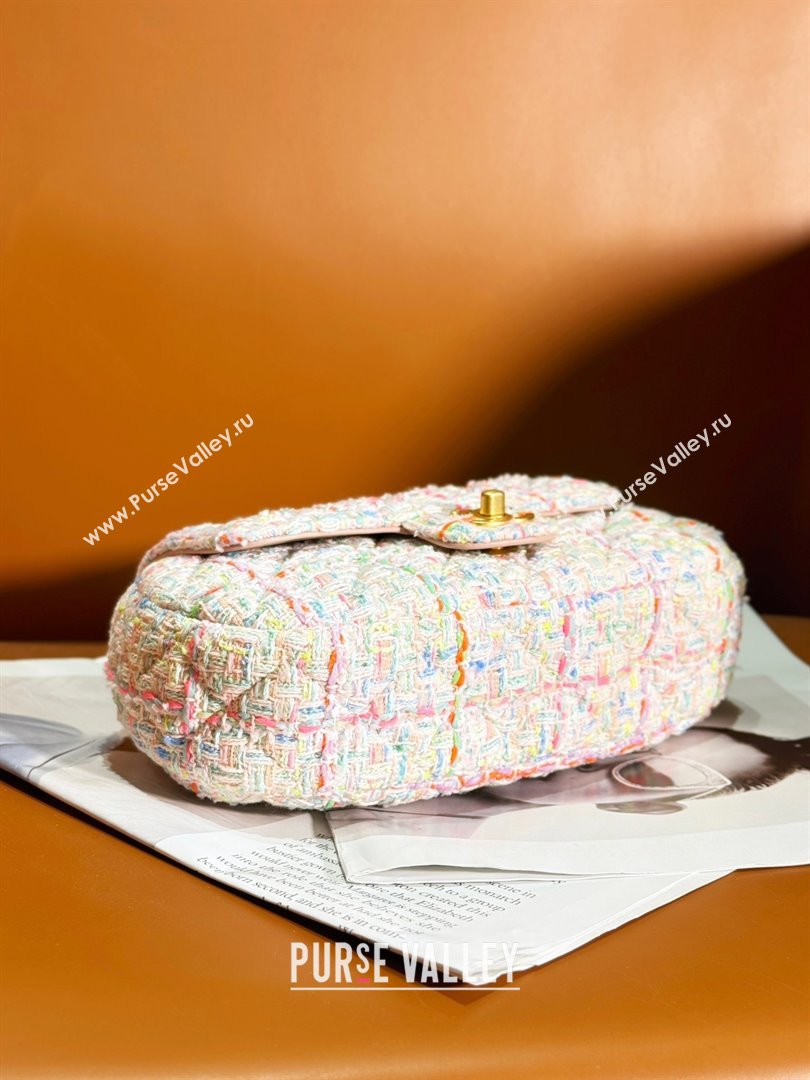 chanel Tweed Gold-Tone Metal Multicolor Small Bag with Top Handle AS4573 2024 (jiyuan-240103-04)