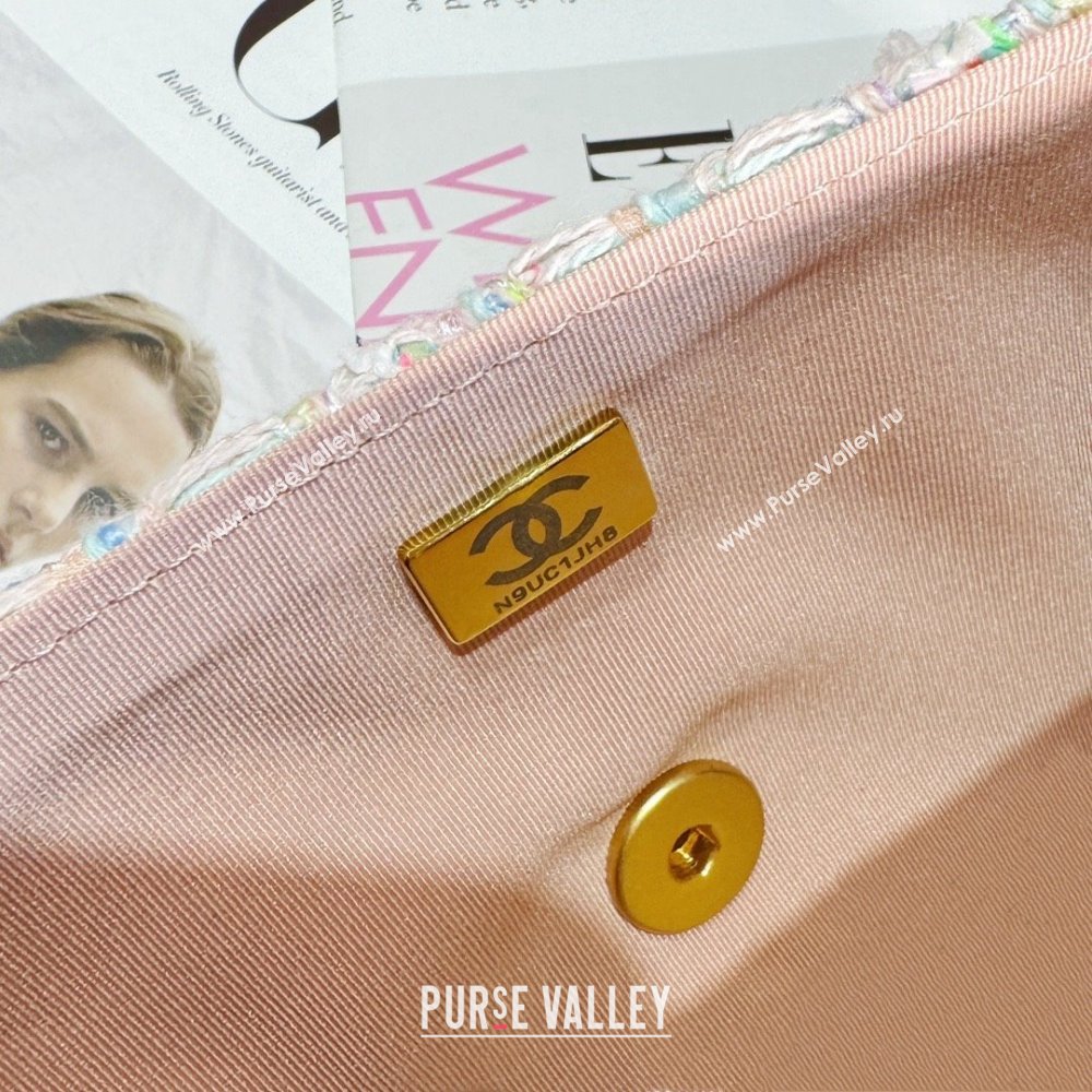 chanel Tweed Gold-Tone Metal Multicolor Small Bag with Top Handle AS4573 2024 (jiyuan-240103-04)