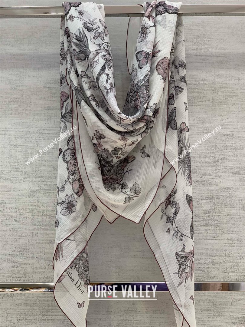 DIOR Toile de Jouy Mexico Motif SHAWL PINK 2024 (weinisi-240426-06)