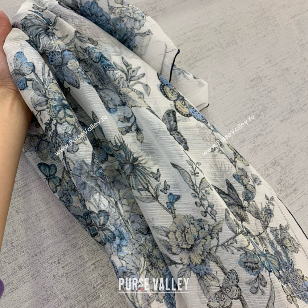 DIOR Toile de Jouy Mexico Motif SHAWL BLUE 2024 (weinisi-240426-07)