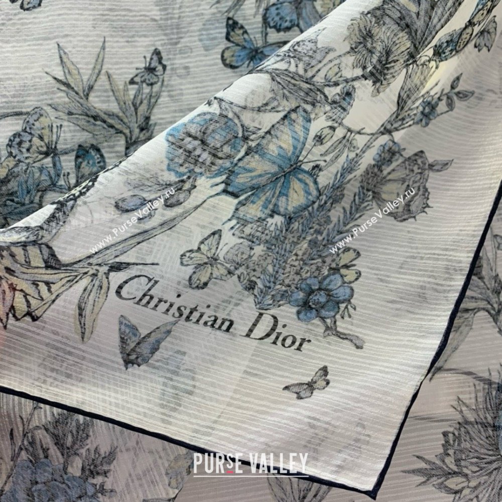 DIOR Toile de Jouy Mexico Motif SHAWL BLUE 2024 (weinisi-240426-07)