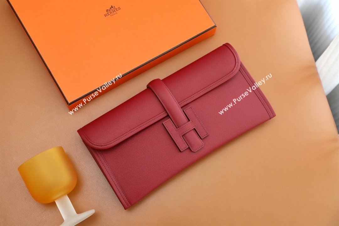 Hermes Jige Elan 29 epsom leather Clutch Bag rouge grenade handmade(original quality) (ayan-231120-06)