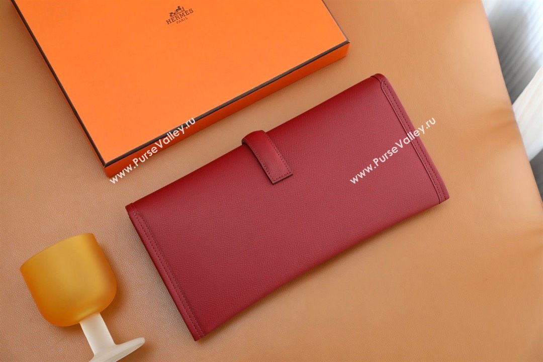 Hermes Jige Elan 29 epsom leather Clutch Bag rouge grenade handmade(original quality) (ayan-231120-06)