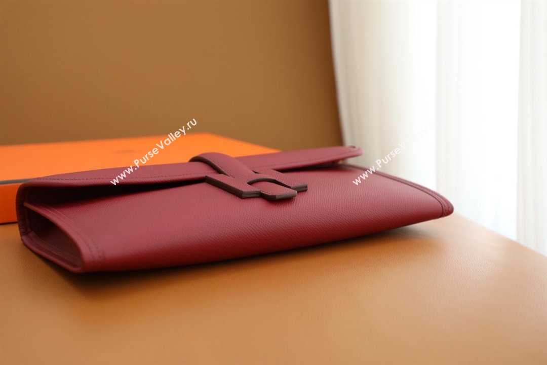 Hermes Jige Elan 29 epsom leather Clutch Bag rouge grenade handmade(original quality) (ayan-231120-06)