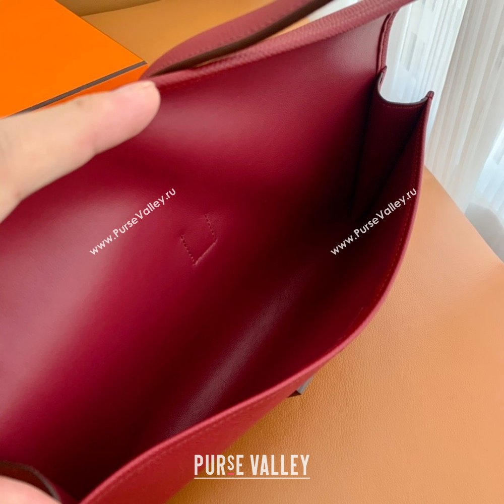 Hermes Jige Elan 29 epsom leather Clutch Bag rouge grenade handmade(original quality) (ayan-231120-06)