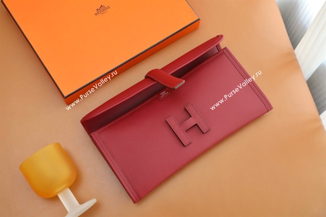 Hermes Jige Elan 29 epsom leather Clutch Bag rouge grenade handmade(original quality) (ayan-231120-06)