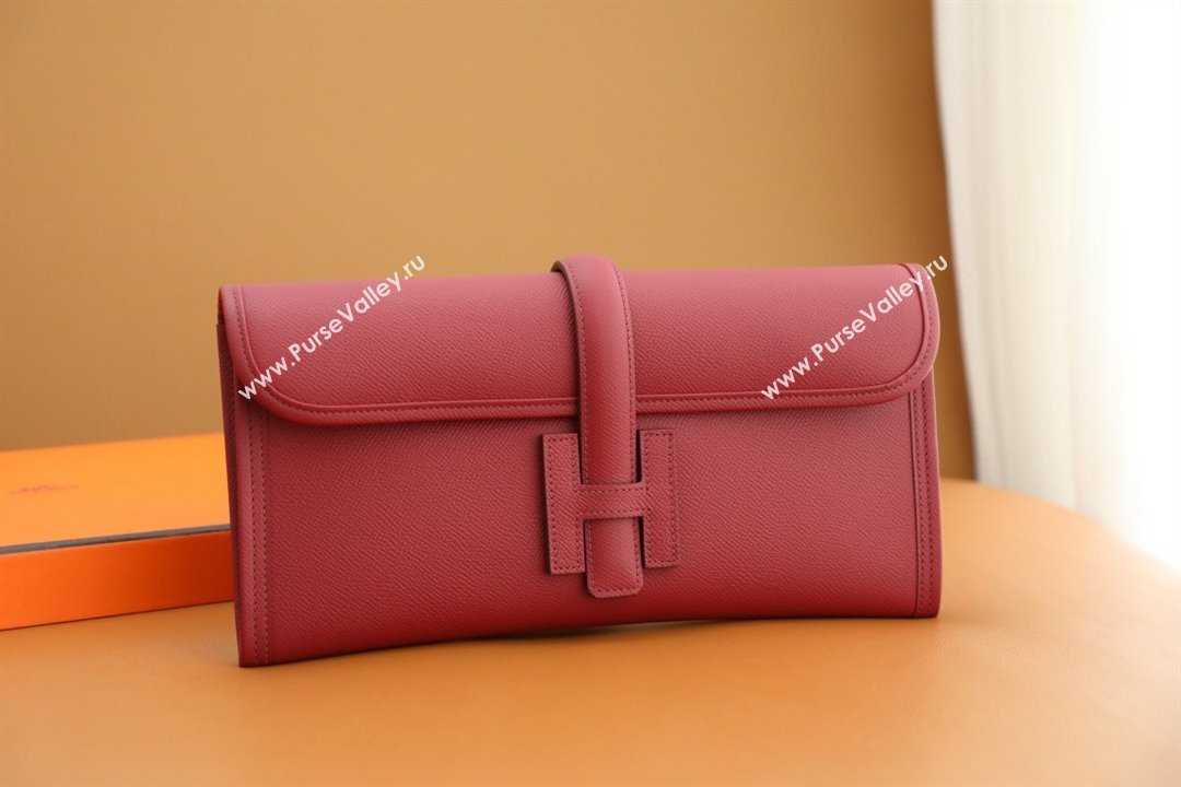Hermes Jige Elan 29 epsom leather Clutch Bag rouge grenade handmade(original quality) (ayan-231120-06)