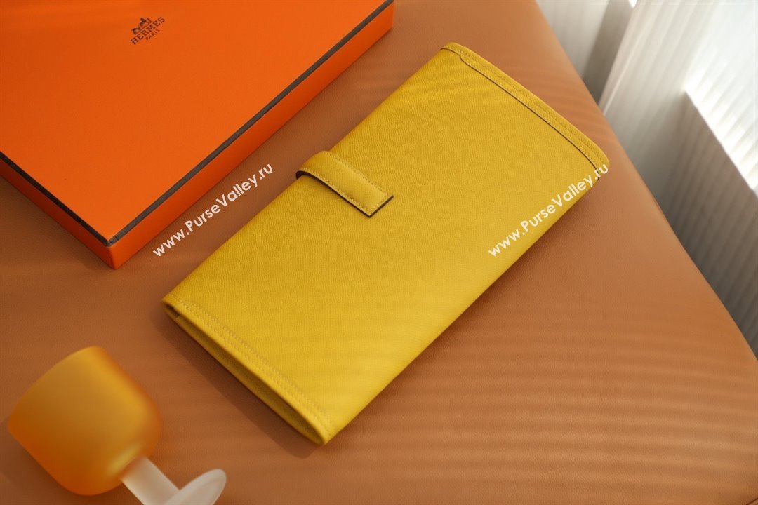 Hermes Jige Elan 29 epsom leather Clutch Bag jaune ambre handmade(original quality) (ayan-231120-07)