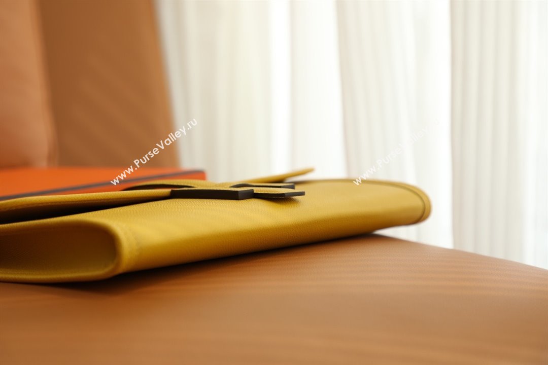 Hermes Jige Elan 29 epsom leather Clutch Bag jaune ambre handmade(original quality) (ayan-231120-07)
