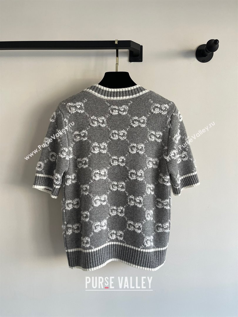 gucci GG wool bouclé jacquard top GREY AND IVORY 770059 2023 (QIQI-231121-16)