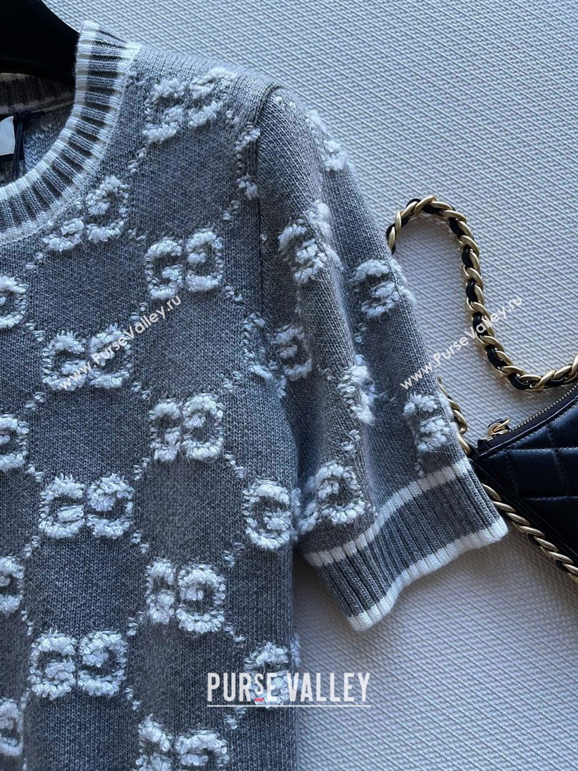 gucci GG wool bouclé jacquard top GREY AND IVORY 770059 2023 (QIQI-231121-16)