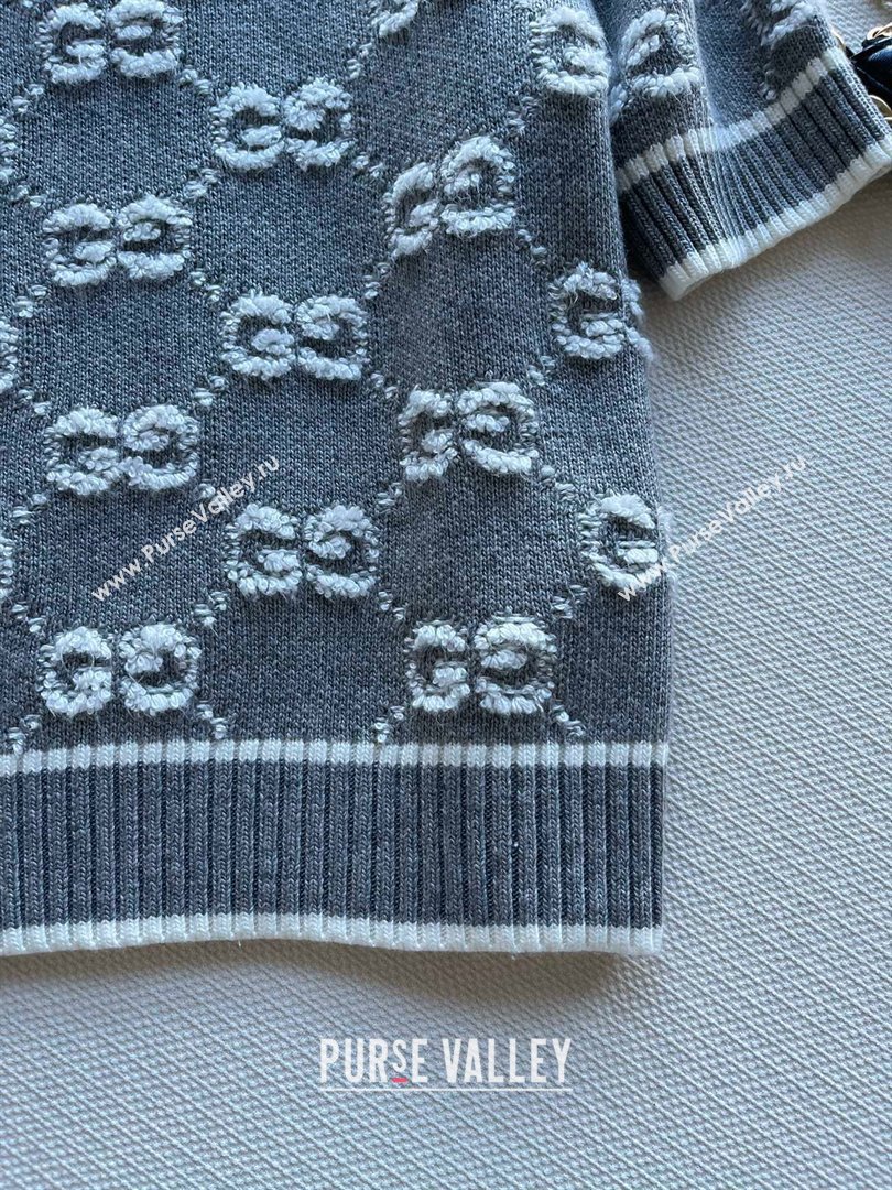 gucci GG wool bouclé jacquard top GREY AND IVORY 770059 2023 (QIQI-231121-16)