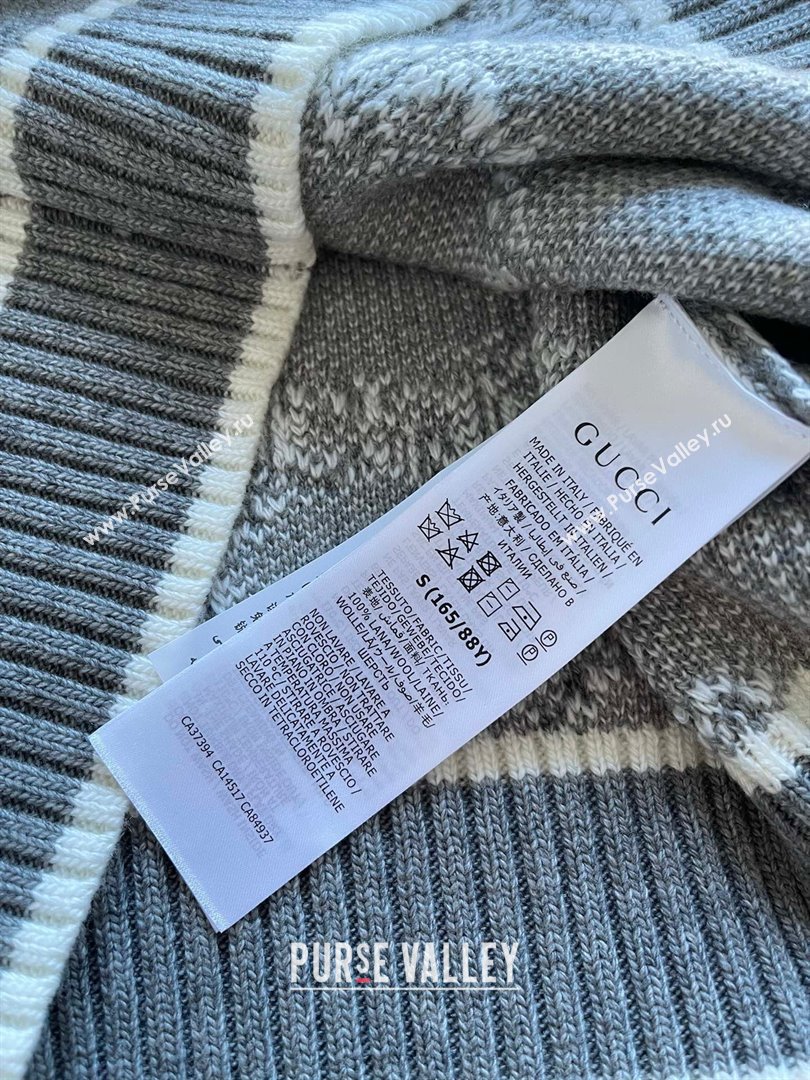 gucci GG wool bouclé jacquard top GREY AND IVORY 770059 2023 (QIQI-231121-16)