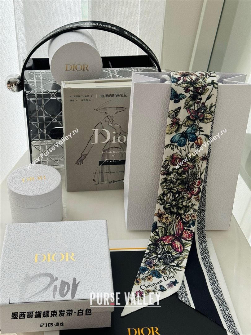 dior Off-White Multicolor Silk Twill Mexico Millefiori Mitzah Scarf 2024 (wtz-240301-03)