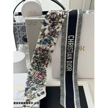 dior Off-White Multicolor Silk Twill Mexico Millefiori Mitzah Scarf 2024 (wtz-240301-03)